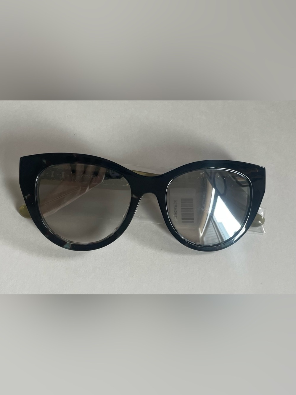 Jimmy Choo Authentic Black and Gold Oversized Cat-Eye Sunglasses